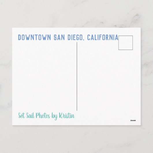 Het centrum van San Diego Feestdagenkaart (Achterkant)