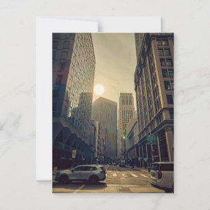 Het centrum van San Francisco bij zonsopgang Briefkaart