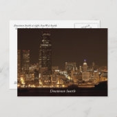 Het centrum van Seattle 's nachts Briefkaart (Voorkant / Achterkant)