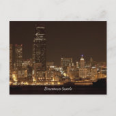 Het centrum van Seattle 's nachts Briefkaart (Voorkant)