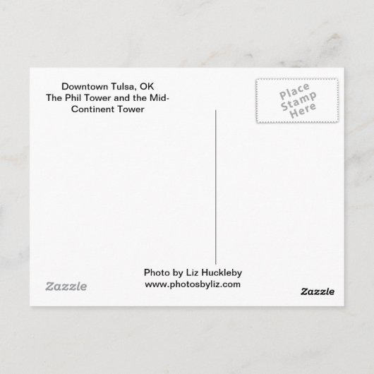 Het centrum van Tulsa met vogels Briefkaart (Achterkant)