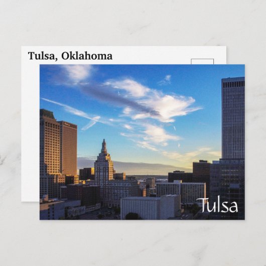 Het centrum van Tulsa, Oklahoma Briefkaart (Voorkant / Achterkant)