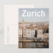 Het centrum van Zurich van de Aesthetische Aesthes Briefkaart (Voorkant / Achterkant)
