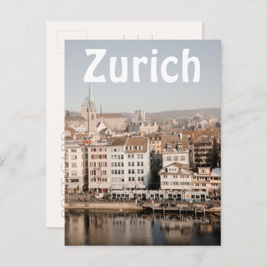 Het centrum van Zurich van de Aesthetische Aesthes Briefkaart (Voorkant / Achterkant)