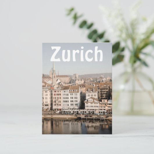 Het centrum van Zurich van de Aesthetische Aesthes Briefkaart (Staand voorkant)