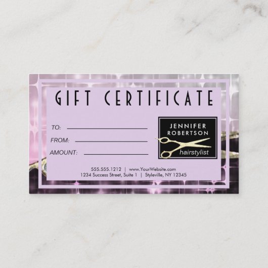 Het Certificaat van de Gift van de Herenkapper van (Achterkant)