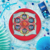 Het chakra-voorbeeld van de basis op een papieren bordje (Feest)