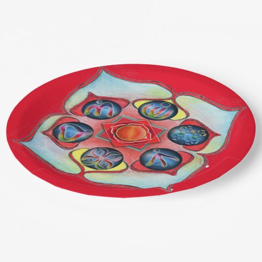 Het chakra-voorbeeld van de basis op een papieren bordje (Gekanteld)