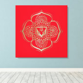 Het Chakras Muladhara - Gewatteerde Canvas Afdruk (Insitu (Houten vloer))