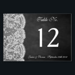 Het Chalkboard- en Lace-Collectie Kaart<br><div class="desc">Het collectie van het bord en de kant is een verbluffend design met een prachtige achtergrond van het chalkboard-effect met een romantische , witte rand-effectrelatie. Deze tabelnummerkaarten kunnen speciaal voor uw speciale gelegenheid worden gepersonaliseerd en maken het perfecte tafels voor uw bruiloft, vrijgezellenfeest, verlovingsfeest, verjaardagsfeest en nog veel meer. *Let...</div>
