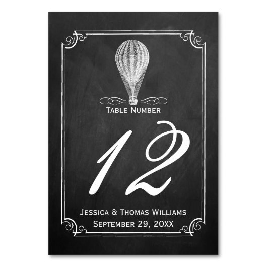 Het Chalkboard Hot Air Ballon Wedding Collectie Kaart (Voorkant)