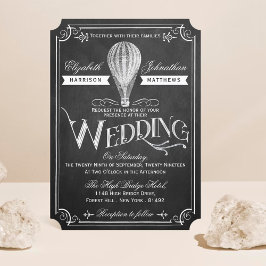 Het Chalkboard Hot Air Ballon Wedding Collectie Kaart