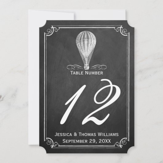 Het Chalkboard Hot Air Ballon Wedding Collectie Kaart (Voorkant)