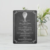 Het Chalkboard Hot Air Ballon Wedding Collectie Menu (Staand voorkant)