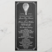 Het Chalkboard Hot Air Ballon Wedding Collectie Programmakaart (Voorkant)