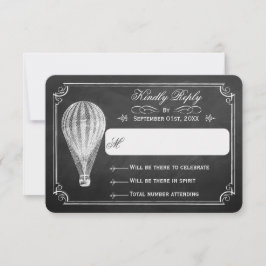Het Chalkboard Hot Air Ballon Wedding Collectie RSVP Kaartje