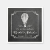 Het Chalkboard Hot Air Ballon Wedding Collectie Servet (Voorkant)
