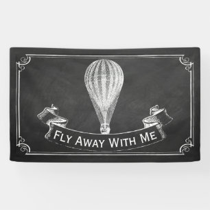 Het Chalkboard Hot Air Ballon Wedding Collectie Spandoek
