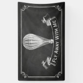 Het Chalkboard Hot Air Ballon Wedding Collectie Spandoek (Verticaal)