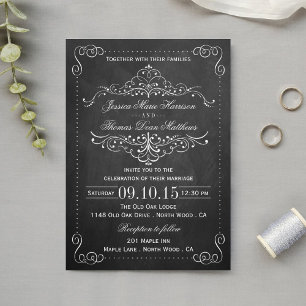 Het  Chalkboard Wedding Collectie - nodigt uit Kaart