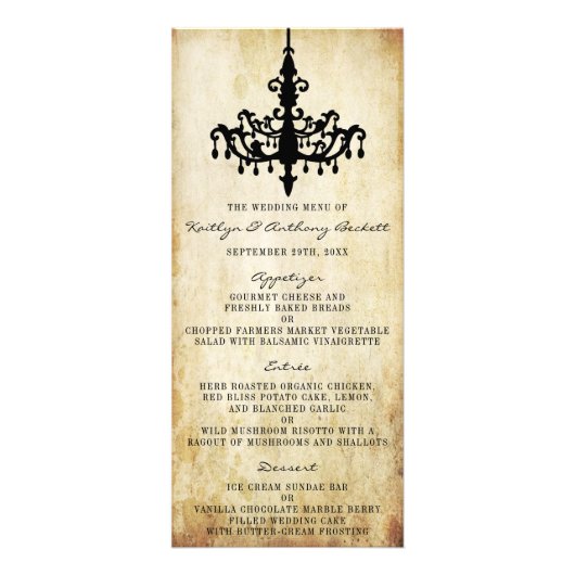 Het Chandelier Wedding Collectie Menu (Voorkant)