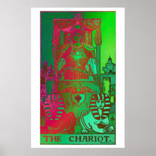 Het Chariot Tarot Card Psychedelic-Poster Poster