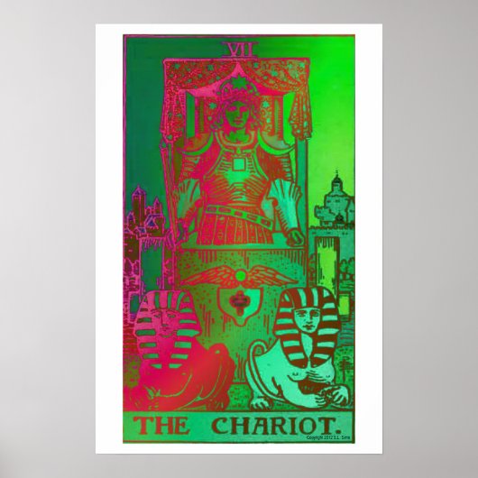 Het Chariot Tarot Kaart Psychedelic Poster (Voorkant)