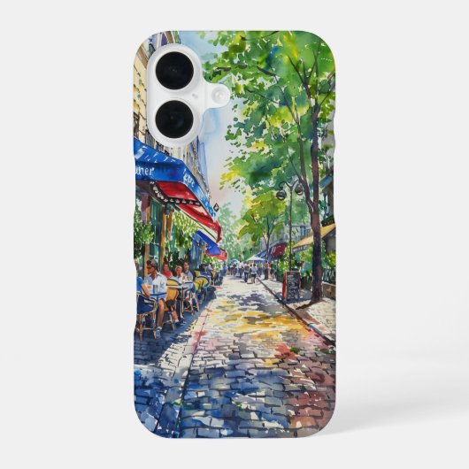 Het charmante café iPhone 16 hoesje (Achterkant)