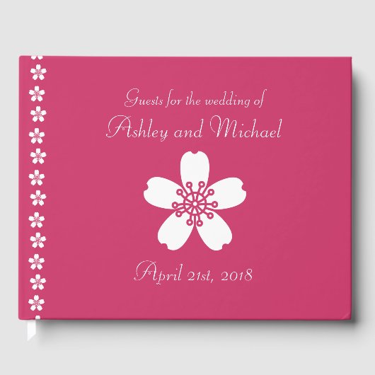 Het charmante Sakura in het Raspberry Guest Book Gastenboek (Voorkant)