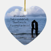 Het charmante Silhouette van Husband & Wife bij he Keramisch Ornament (Achterkant)