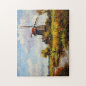 Het charme van een molen bij een klein rivier vast legpuzzel (Verticaal)
