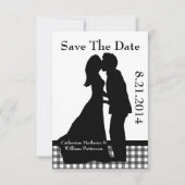 Het charmen paar Silhouette sparen de Datum Save The Date (Voorkant)