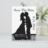 Het charmen paar Silhouette sparen de Datum Save The Date (Staand voorkant)