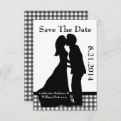 Het charmen paar Silhouette sparen de Datum Save The Date (Voorkant / Achterkant)