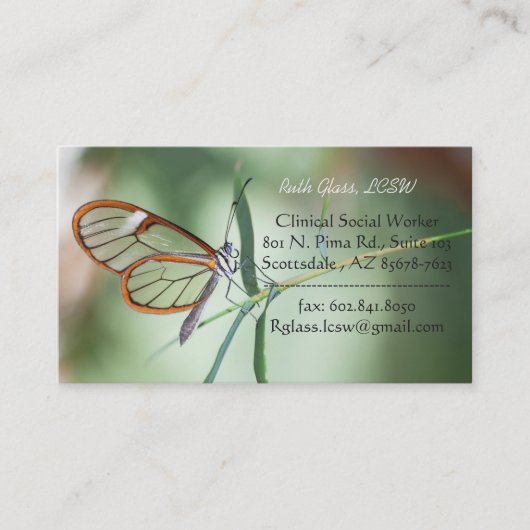 Het charmen van Duidelijke Botervlieg Visitekaartje (Voorkant)