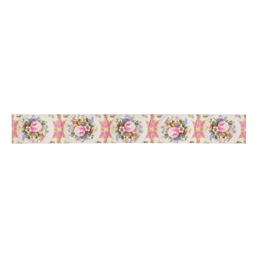 Het charmeren van het Engelse Roos Garden Victoria Grosgrain Lint (Voorkant)