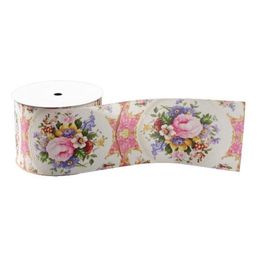 Het charmeren van het Engelse Roos Garden Victoria Grosgrain Lint (Spoel)