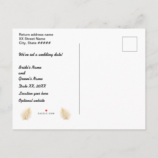 Het charmeren Vlamingraan sparen de Daddenbruiloft Aankondigingskaart (Achterkant)