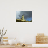 Het Chateau de Chinon castletheis op een heuvel Poster (Keuken)