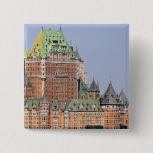 Het Chateau Frontenac in Quebec City, Canada. Vierkante Button 5,1 Cm
