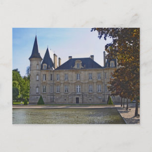 Het Chateau Pichon Longueville Baron en vijver Briefkaart