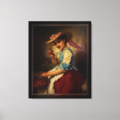 Het Cherry Girl van Adolphe Piot Canvas Afdruk (Voorkant)