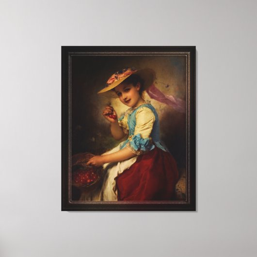 Het Cherry Girl van Adolphe Piot Canvas Afdruk (Voorkant)