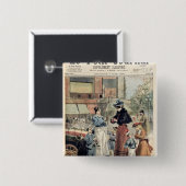 Het Cherry-seizoen Vierkante Button 5,1 Cm (Voorkant /achterkant)