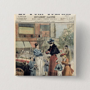 Het Cherry-seizoen Vierkante Button 5,1 Cm