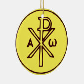 Het Chi-Rho Christogram symbool Keramisch Ornament (Rechts)
