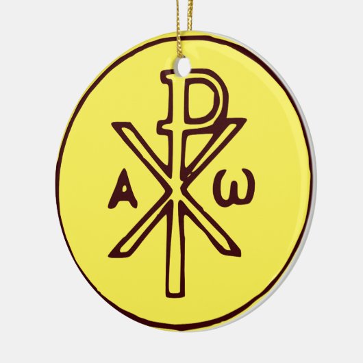 Het Chi-Rho Christogram symbool Keramisch Ornament (Links)