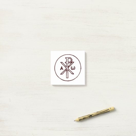 Het Chi-Rho Christogram symbool Post-it® Notes (Op bureau)