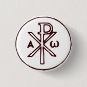 Het Chi-Rho Christogram symbool Ronde Button 3,2 Cm (Voorkant)