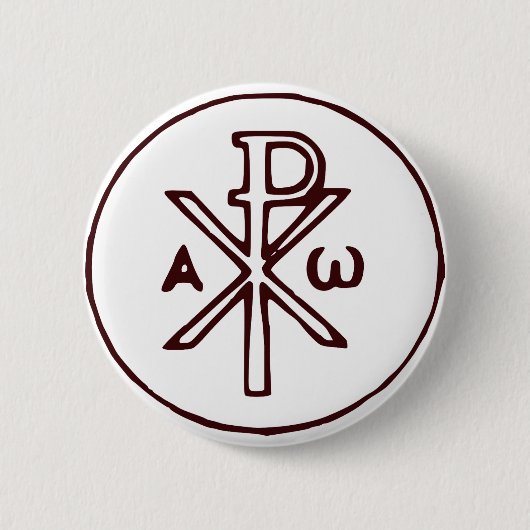 Het Chi-Rho Christogram-symbool  Ronde Button 5,7 Cm (Voorkant)